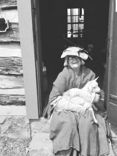 volunteer and baby goat
